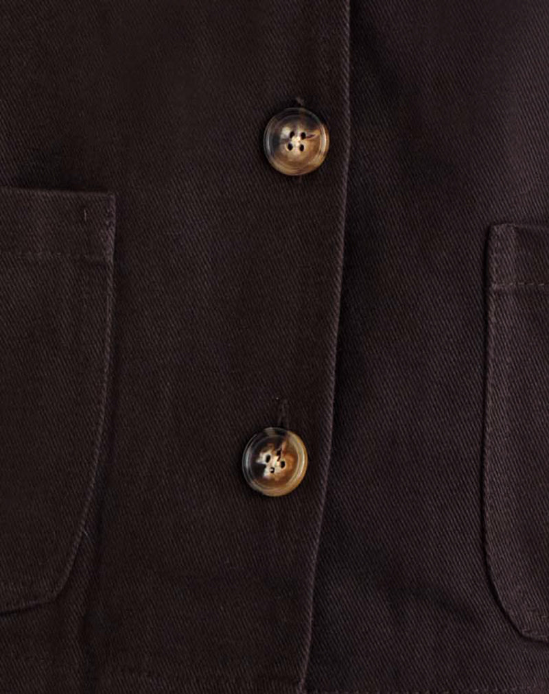 Calva Boxy Jacket in Chocolate Brown