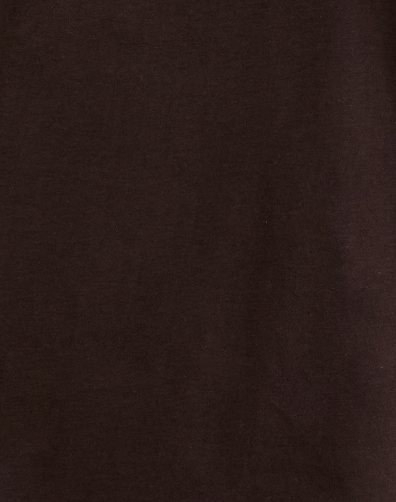 Daman Off Shoulder Basic Top in Chocolate Brown