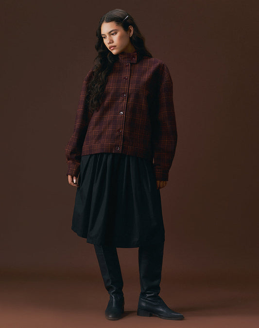 Lastika Jacket in Check Dark Burgundy