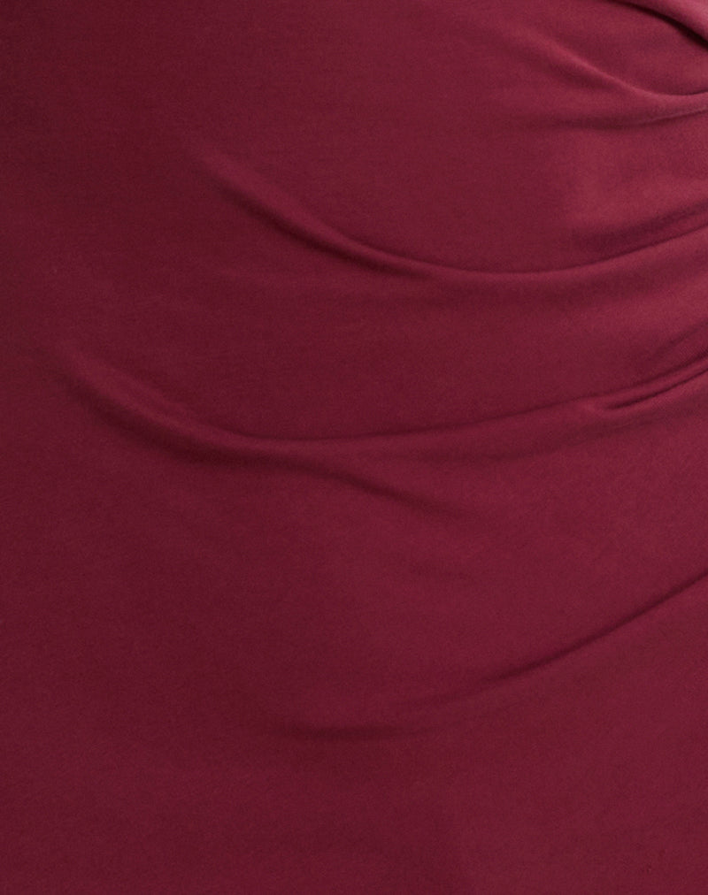 Lasya Long Sleeve Top in Burgundy