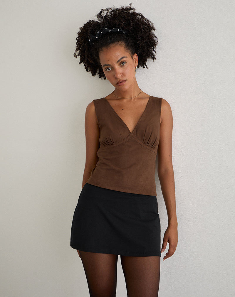 Vishata Top in Suede Brown
