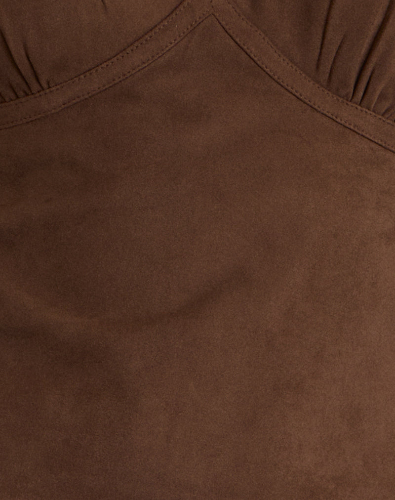 Vishata Top in Suede Brown