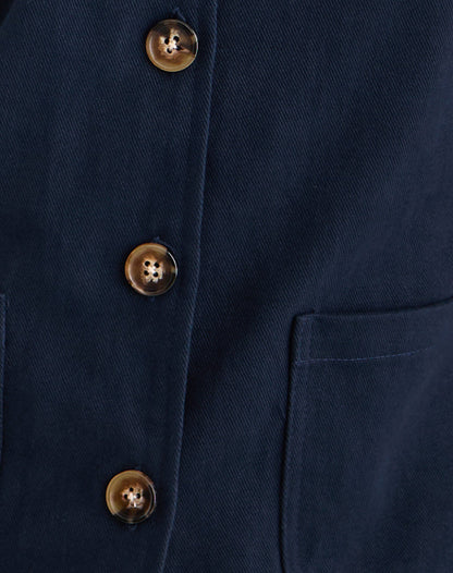 Calva Boxy Jacket in Dark Navy