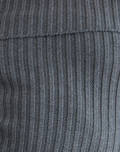 Circe Knitted Bardot Top in Grey