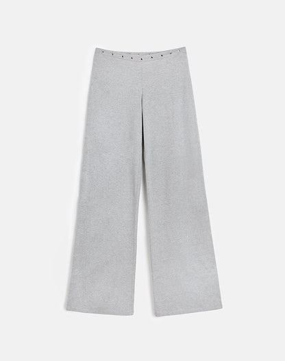 Dorala Low Rise Trousers with Eyelets in Grey Marl