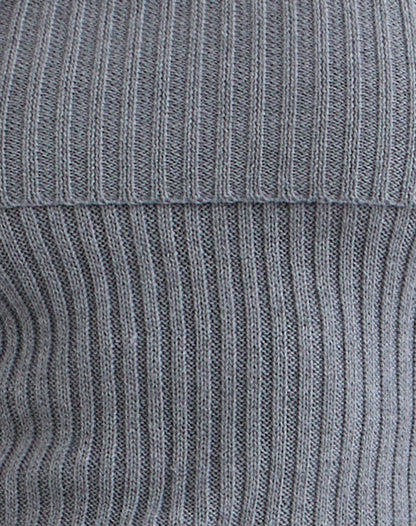 Fahari Foldover Top in Rib Knit Grey