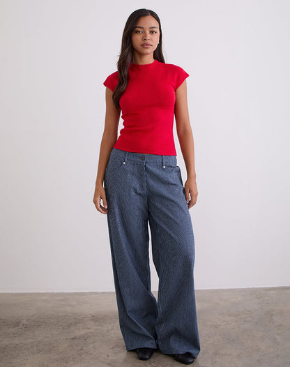 Hanuva Top in Knit Red