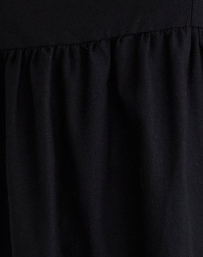 Kayla Square Neck Mini Dress in Linen Black