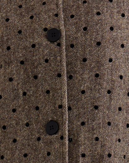 Lirena Longline Coat in Polka Brown