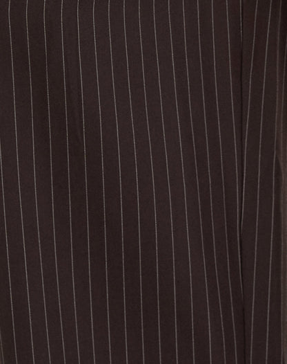 Nala Wide Pleated Trouser in Dark Brown Pinstripe