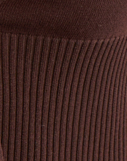 Nalo Short Sleeve Cardi in Dark Brown