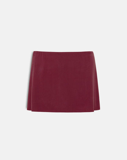 Namya Mini Skort in Cupro Burgundy