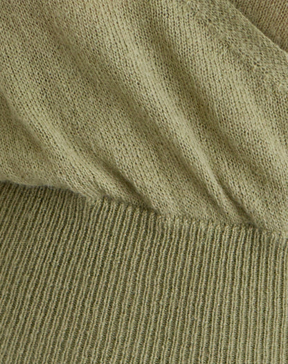 Nilza Wrap Top in Knit Sage Green
