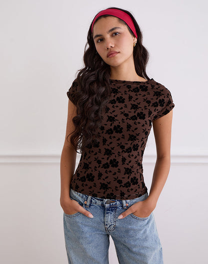 Nova Top in Garden Floral Brown