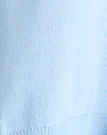 Nuha Ribbed Cropped Cardigan in Blue