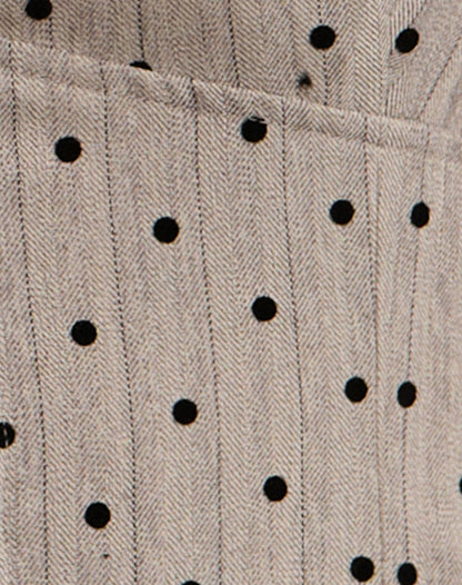 Odin Vest Top in Beige with Polka Pinstripe