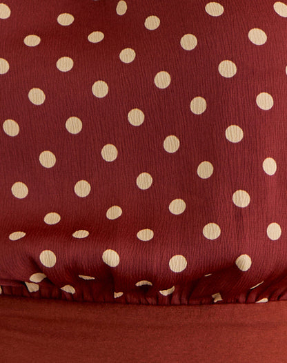Rania Backless Top in Polka Burnt Red