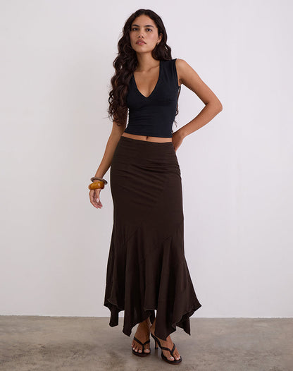 Rombe Maxi Skirt in Bitter Chocolate