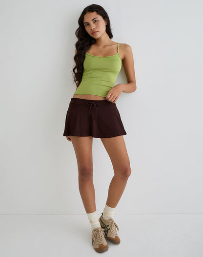 Saeko Micro Skort in Bitter Chocolate