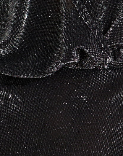 Sherlyn Halter Top in GIitter Lurex Mesh Black
