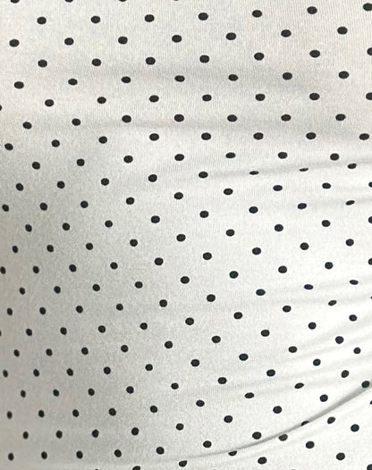 Solay Cami Top in White with Black Micro Polka Print