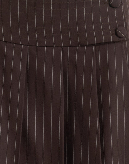 Tisrah Skirt in Dark Brown Pinstripe
