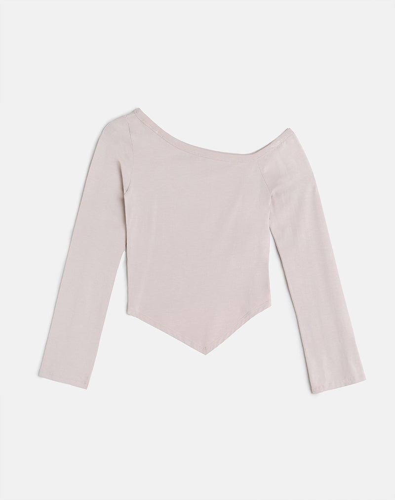 Wakana Asymmetric Long Sleeve Top in Cannoli Cream