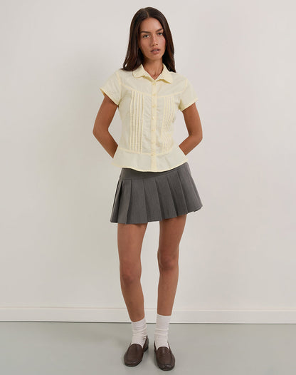 Wilmot Blouse in Buttermilk Yellow Poplin