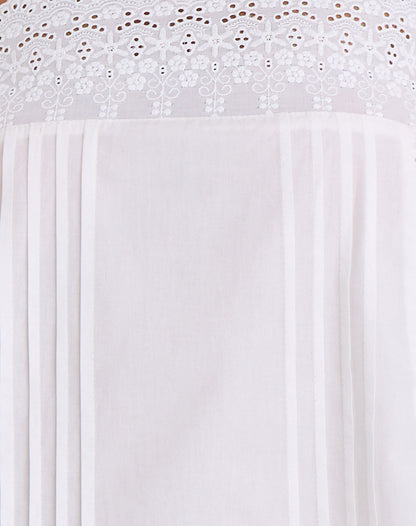 Yoshiko Brodierie Trim Mini Dress in White
